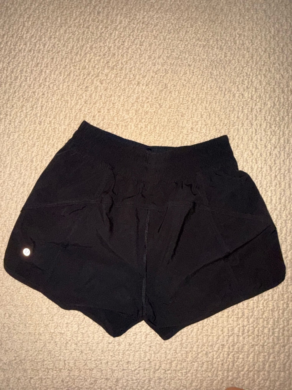Lululemon Black Athletic Shorts with small pocket and Reflective Logo